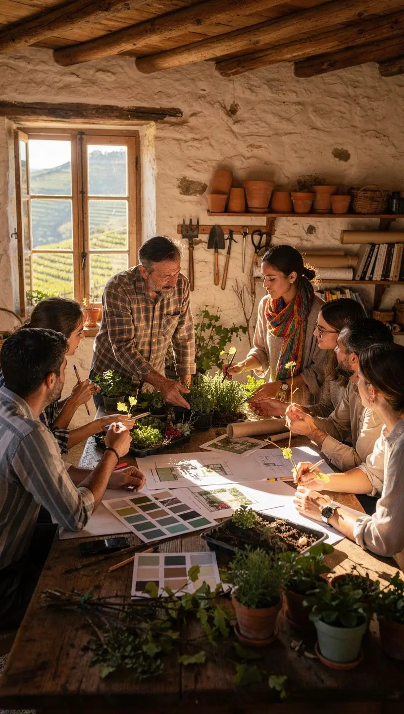 Teoria das cores em design paisagístico demonstrada em jardim.