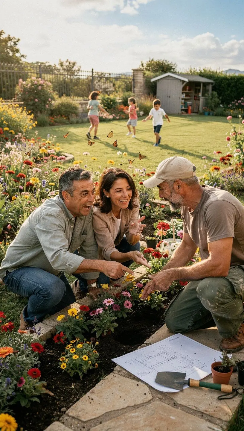 Jardins de demonstração em projetos de paisagismo.